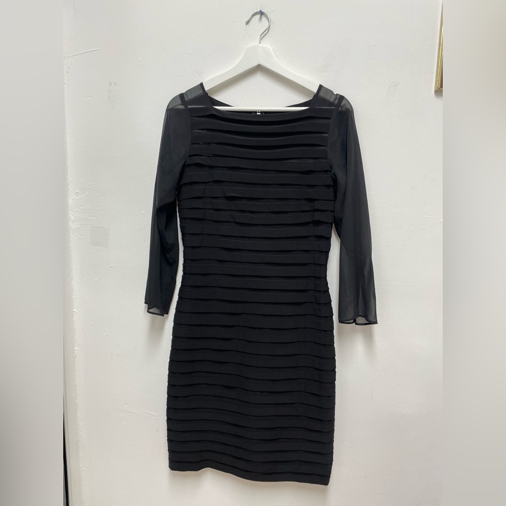 Adrianna Papell Black Long Sleeve Dress